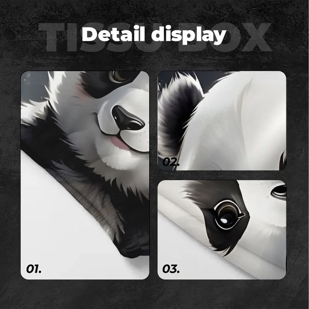 2 pieces of cute panda-patterned car parts headrest covers, personalized design, stain-resistant car decoration adds fun to life