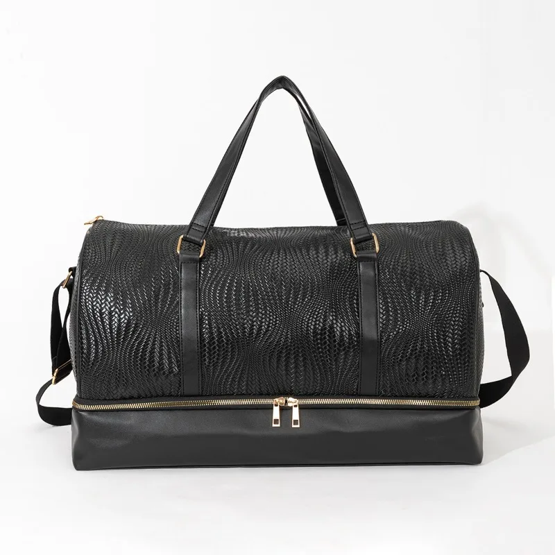 

New PU Leather Travel Business 2-in-1 Bag Large Capacity Fitness Waterproof Handbag Men's and Women's Commuter Computer Tote Bag