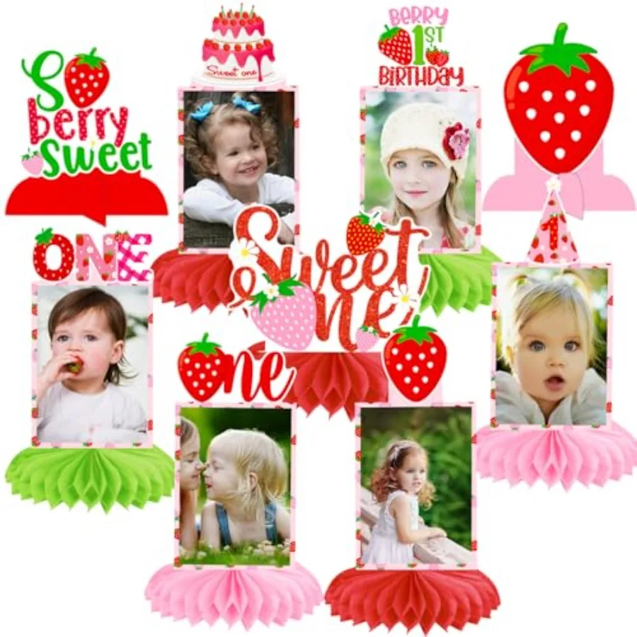 الفراولة الحلوة واحدة العسل المركزية 10 قطعة التوت الأولى صور الجدول المركزية الفراولة حفلة عيد ميلاد زينة Be #1