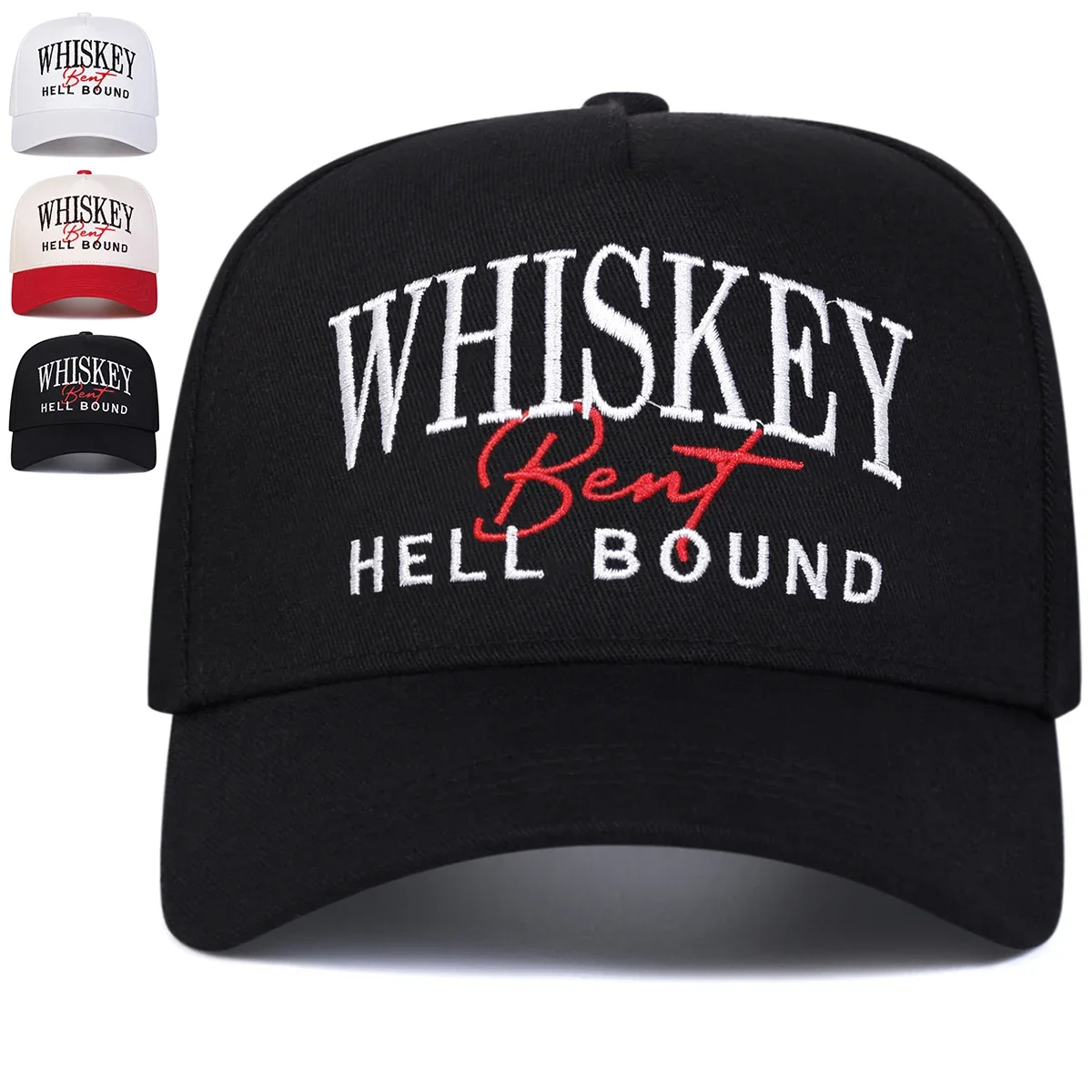 Unisex WHISKEY Baseballkappen mit Buchstabenstickerei, Frühling und Herbst, für den Außenbereich, verstellbare Freizeithüte, Sonnenschutzhut, Sportkappe