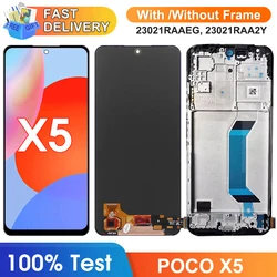 Screen for Xiaomi Poco X5 Lcd Display Touch Screen Digitizer with Frame for Poco X5 22111317PG 22111317PI Screen Replacement