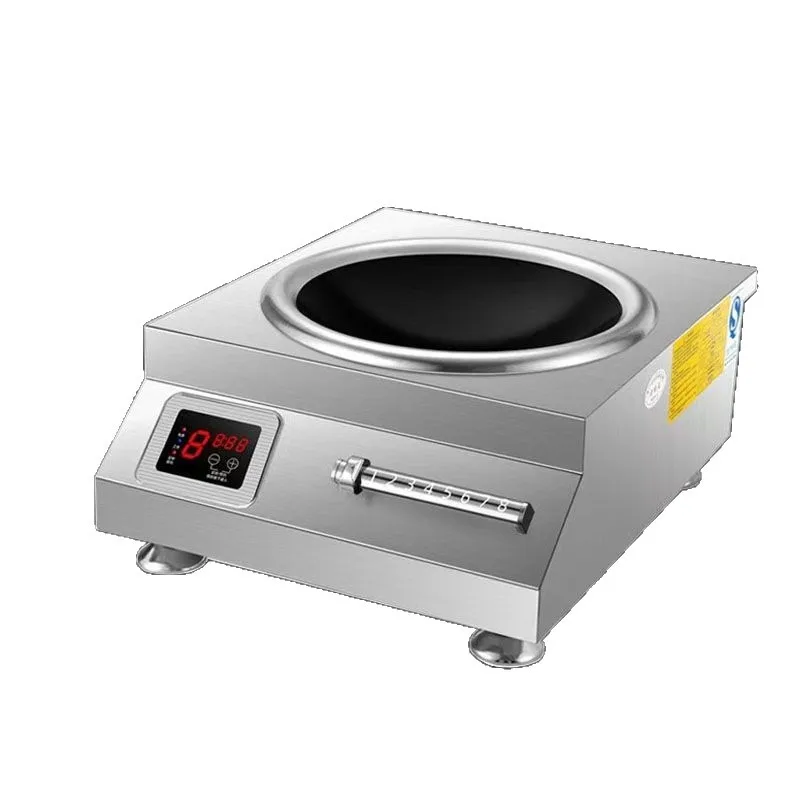 Commercial Induction Cooker 5000W High Power Stir Fry Stove Concave Flat Surface Electric Cooking Plate for Restaurant Canteen
