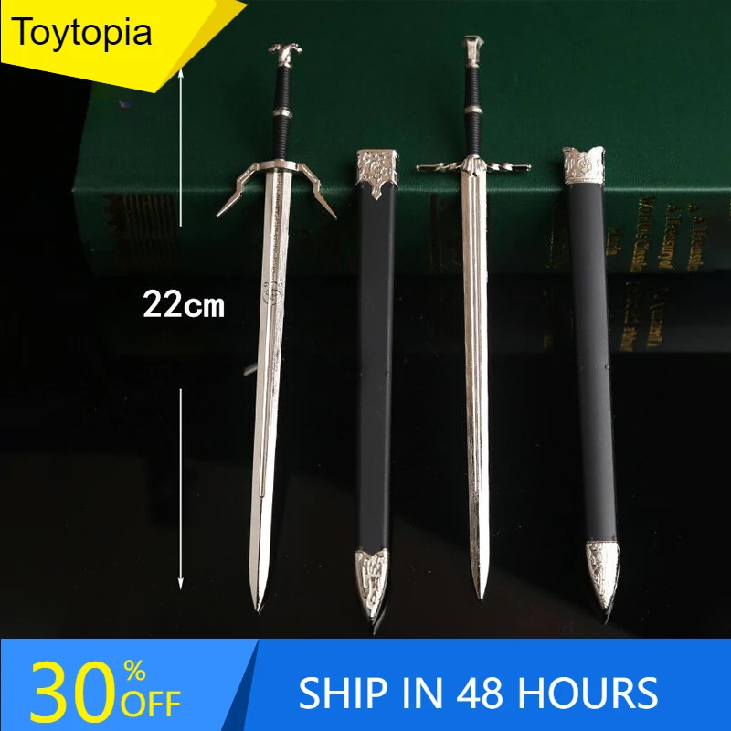 Wild Hunt Sword Geralt Aerondight Steel Sword 22cm Game Peripheral Medieval Metal Model Weapon for Display Gifts Toys Children