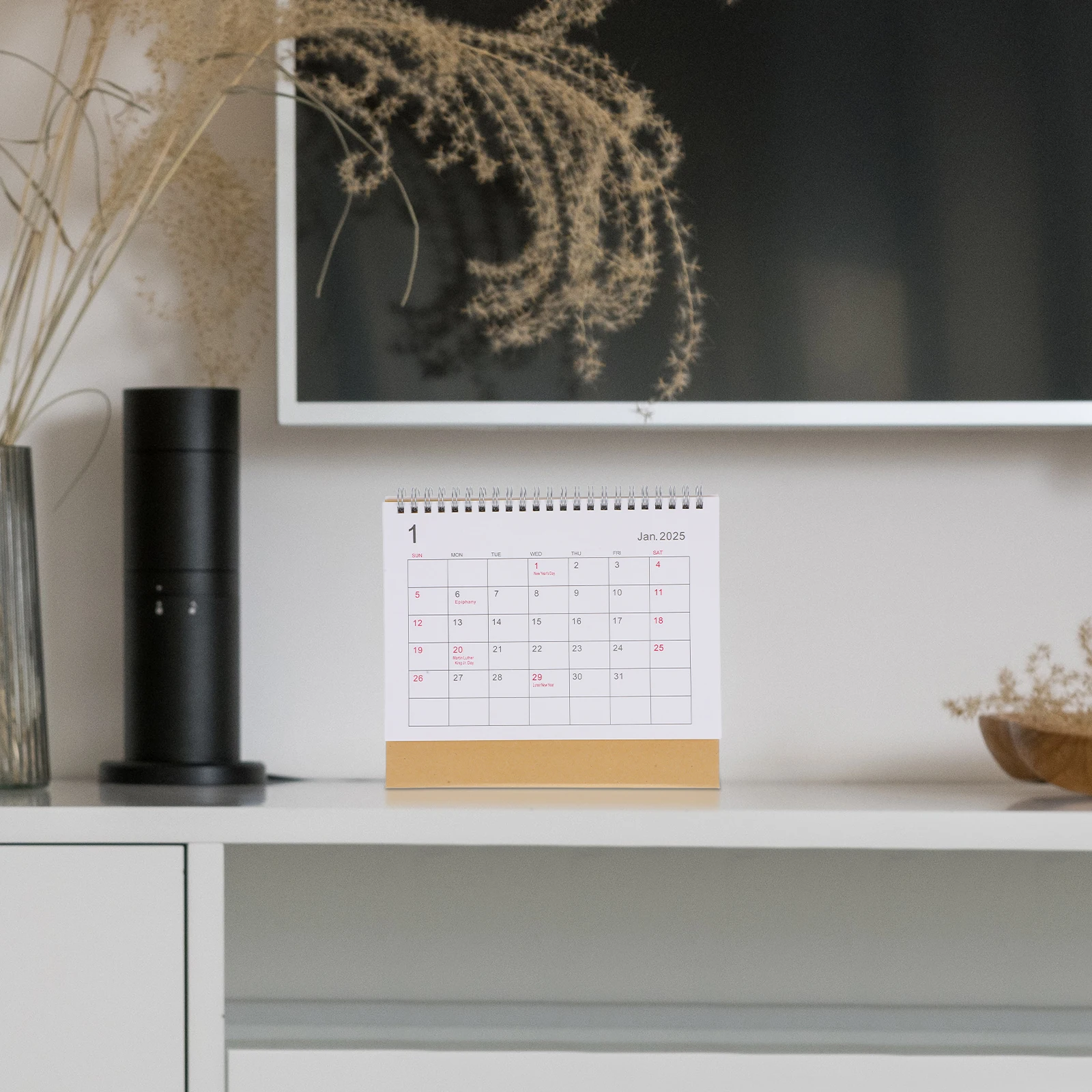 

English Version Desk Calendar Simple Standing Small Table Decor Sturdy Paper Flip Design Monthly Planner Family Office Use 2025