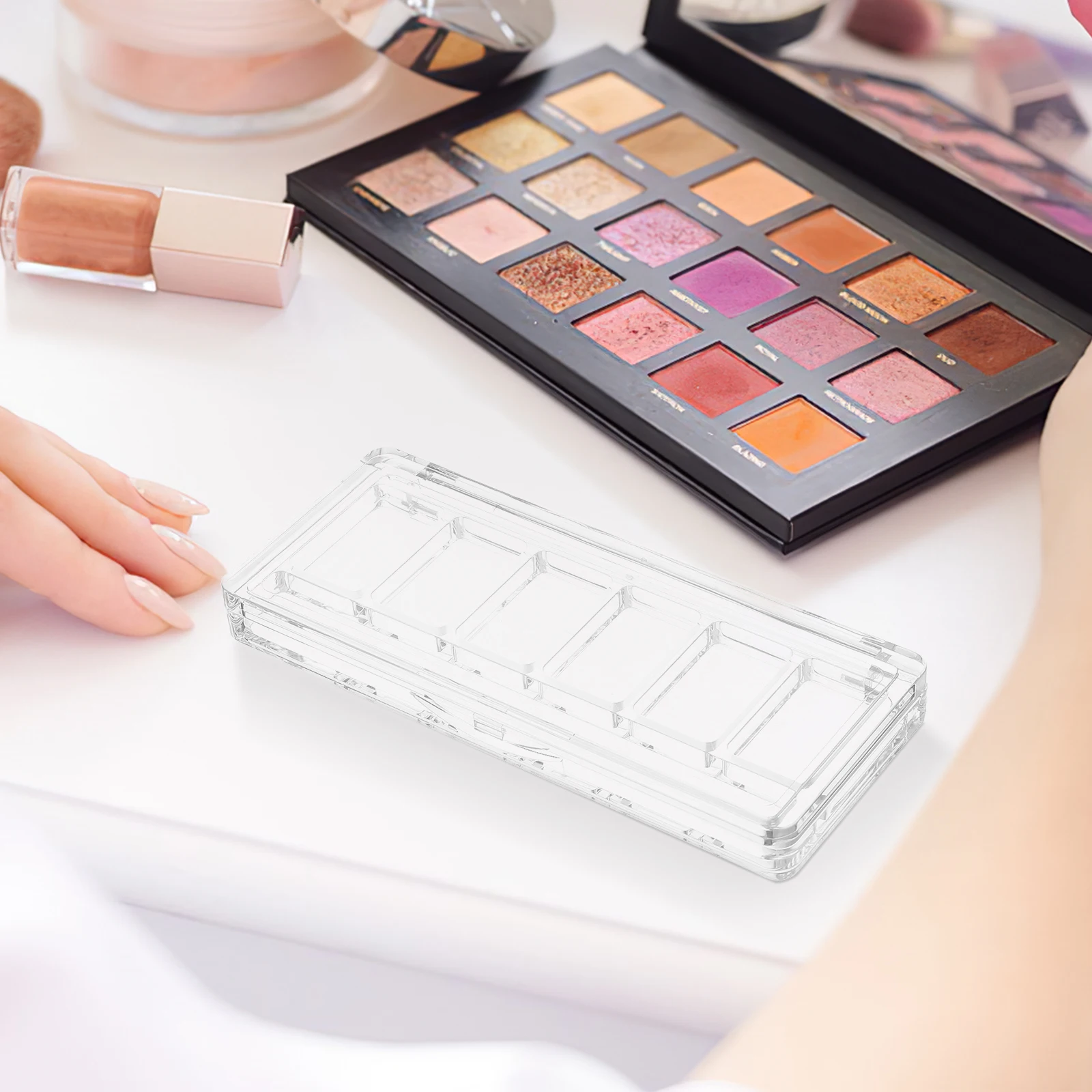 

Transparent Plastic Empty Eyeshadow Palette Blush Grids Makeup Organizer Portable Palette For Travel Diy Cosmetics