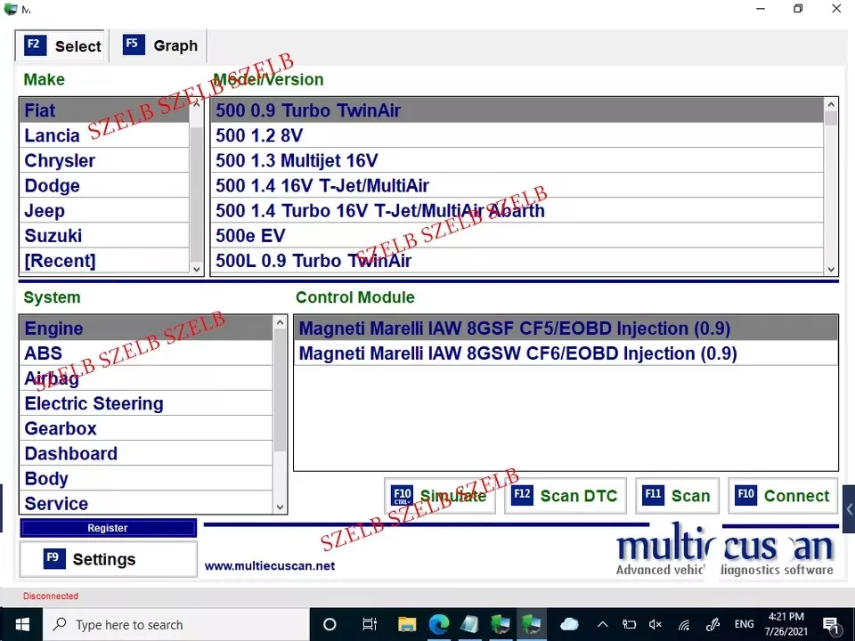 Outil de diagnostic Multiecuscan V5.2 pour Fiat/Chrysler/Jeep/Dodge/Suzuki – Compatible avec ELM327/OBD II