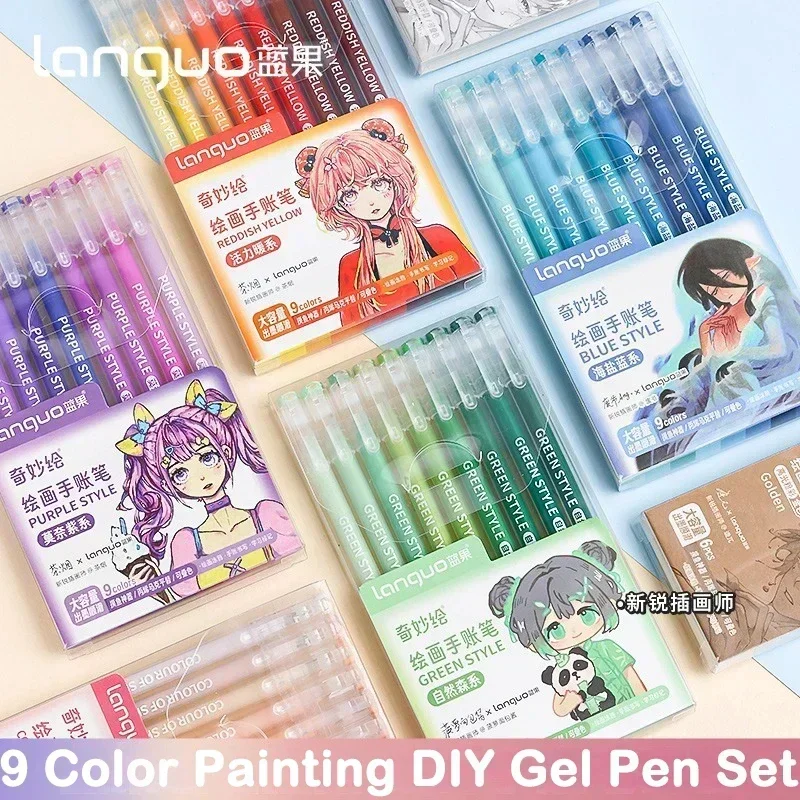 198/6 Uds. Resaltador de dibujo, bolígrafo de Gel Morandi, diario de estudiante, libro de recortes, pintura, bolígrafo de Gel DIY, suministros escolares, papelería