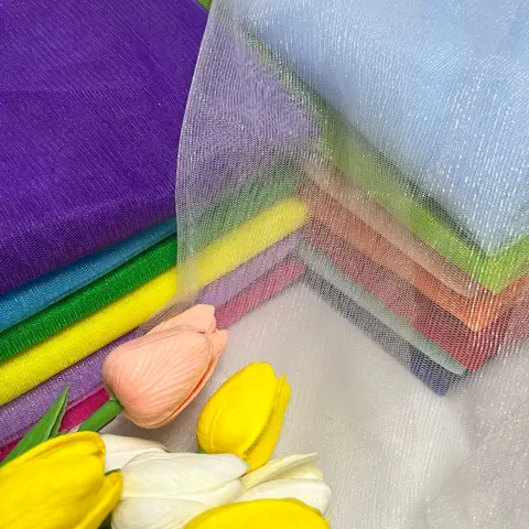 결혼식 배경 장식을 위한 밝은 실 스크린 패브릭 수제 DIY 재봉 직물 재료 천 미터 단위로 판매