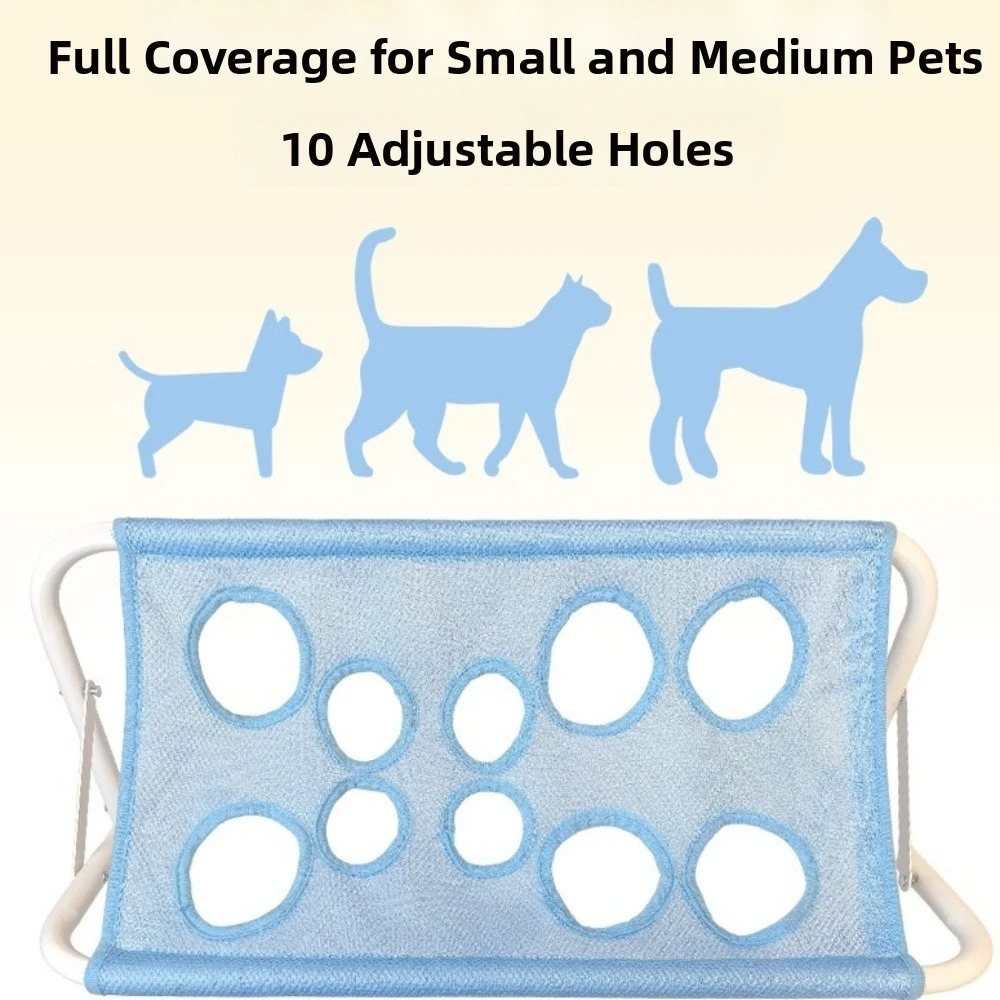Foldable Pet Grooming Hammock Mesh Support Frame Pet Bathing Restraint Bag Bite-Proof Adjustable Dog Nail Trimming Holder