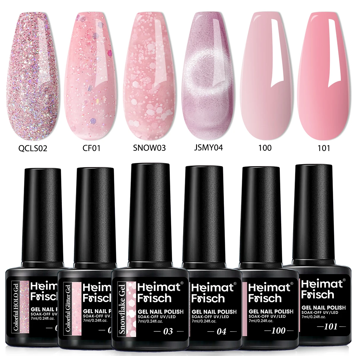 

6 Piece Glitter Reflective Nail Polish Set, semi permanent suitable for manicures, alcohol free, suitable for everyday DIY use.