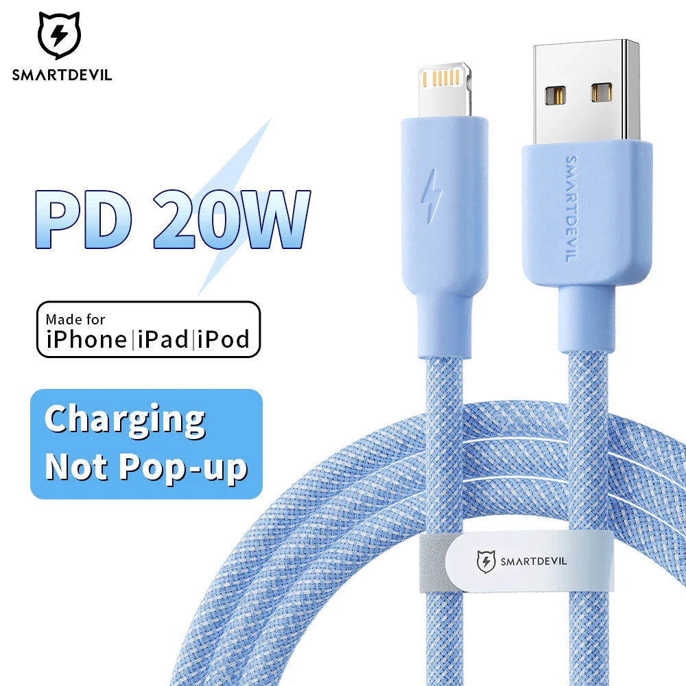 SmartDevil 20W PD USB Cable For iPhone 14 13 12 ProMax Fast Charging USB Cable 66W For for Samsung Xiaomi iPad Data Type C Cable