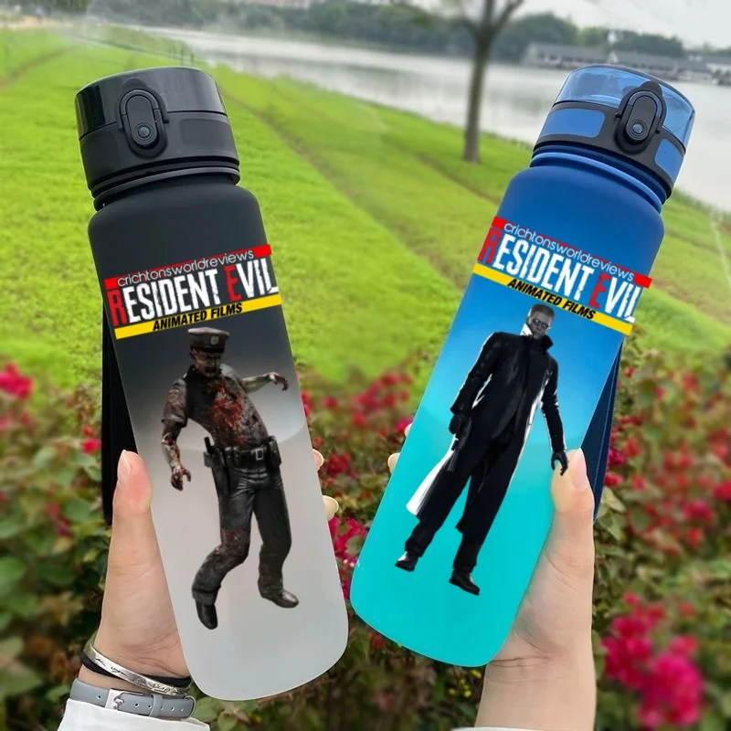 650ML Resident Evil Movie Figure Water Cup Portable Children's  Plastic Outdoor Sports Large Capacity Anti-drip Water Bottle