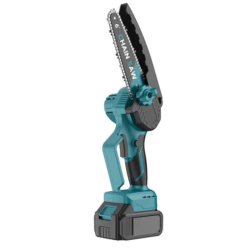 Mini Electric Chainsaw 1700RPM 6 Inch One Hand Portable Li-Ion Saw Compatible with 21V Makita Battery for Wood Cutting