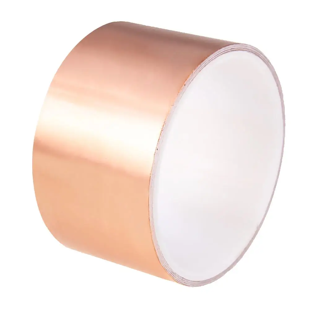 50mmx3m Guitar Copper Foil Tape EMI Shielding Conductive Adhesive Foil Tape for Stained Glass Paper Circuit Electrical Repair