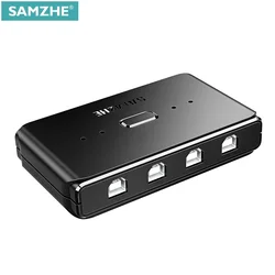 SAMZHE 4 Ports USB2.0 Hub USB Switch Printer Sharer Two Computers Share A usb Device 4 in 1out USB Splitter