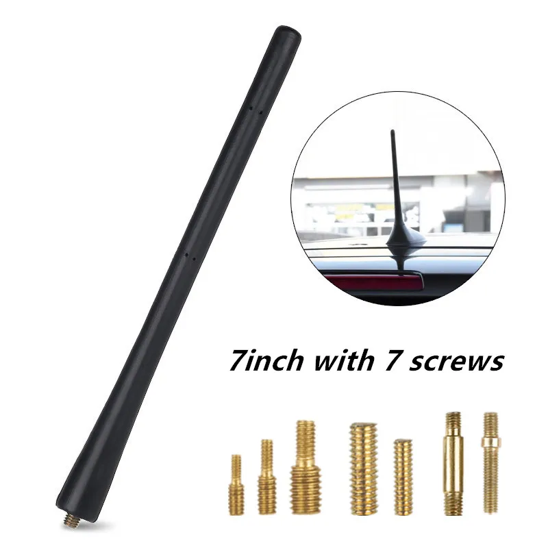 7 inch Universal Car Radio Rubber Antenna Mast FM AM Roof Mount Vehicle Antenna With Screws Universal For VW Toyota Golf