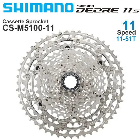 Shimano Deore CS M5100 산악 자전거 MTB CS-M5100 11-51T 11S 42T 자전거 11V 용 11 속도 카세트 스프로킷 프리휠