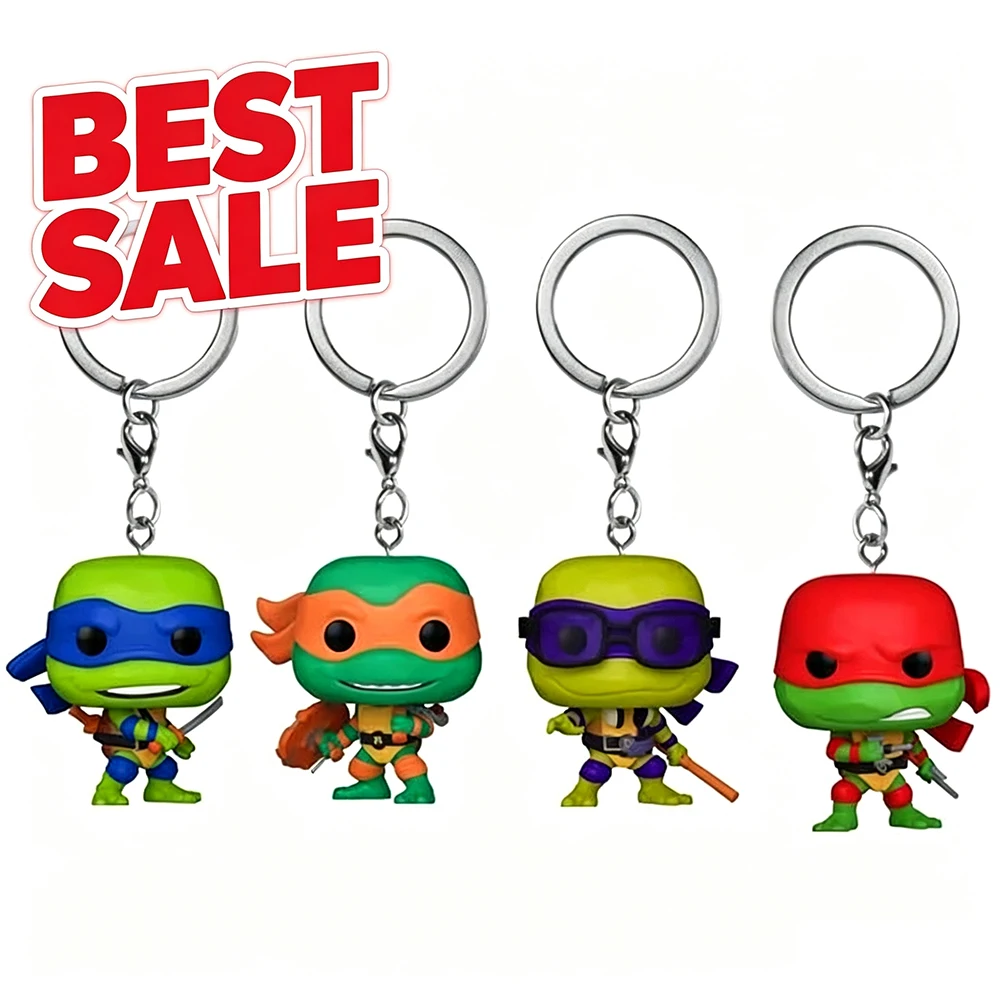 Set de Llaveros de Tortuga Verde Guerrero 2026, Figura 3D de PVC, Anillo para Llaves, Figurita de Animal de Dibujos Animados, Adorno Coleccionable, Juguete, Regalo