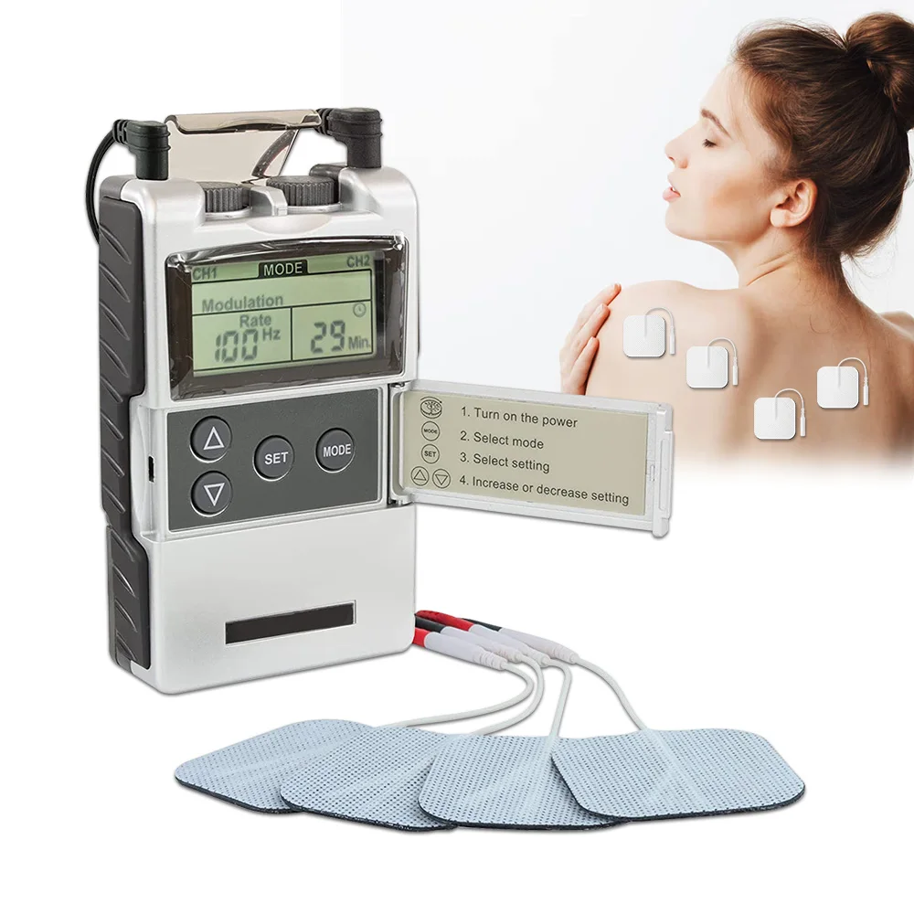 Wiederaufladbare Nadeltherapie-Massagegerät EMS TENS-Einheit Muskeltherapie-Stimulator Physiotherapie Pulse Back Ganzkörpermassagegerät