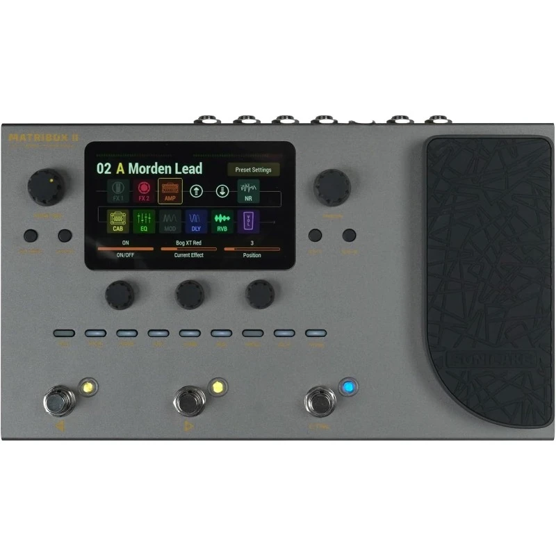 

Multi Effects Processor with Expression Pedal Guitar Bass Amp Modeling IR Cabinets Simulation FX Loop MIDI Stereo