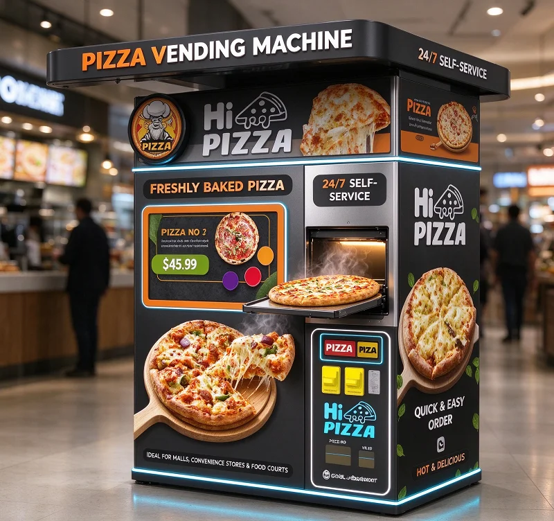 Vending Machine Qr Code - เครื่องขายพิซซ่าอัตโนมัติอัจฉริยะ บริการตนเอง ทำพิซซ่าร้อนๆ สดใหม่ หน้าจอสัมผัส รองรับ