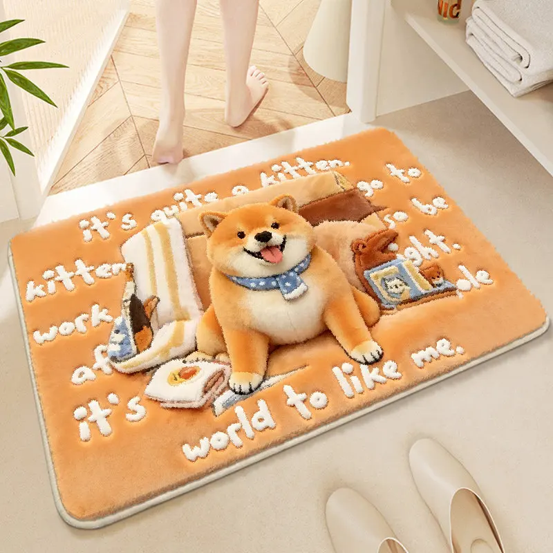 Imitation cashmere bathroom floor mat toilet toilet toilet door  absorbent foot mat household  carpet