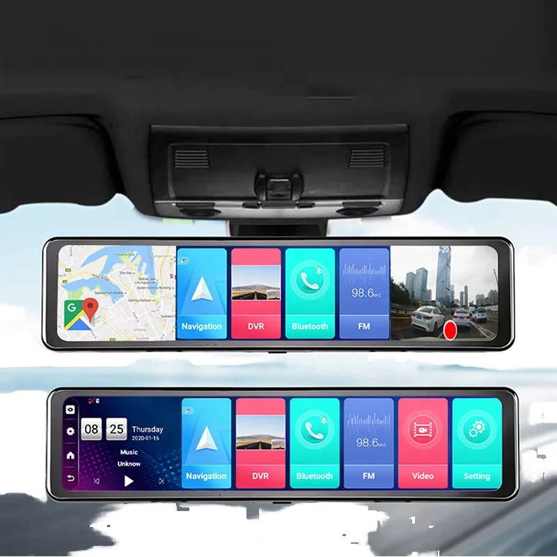 

Android 8.1 2G+32G 4G 12-Inch Car Rearview Mirror Dual 1080P Camera GPS Navi Dash Cam ADAS Super Night Stream Video Recorder