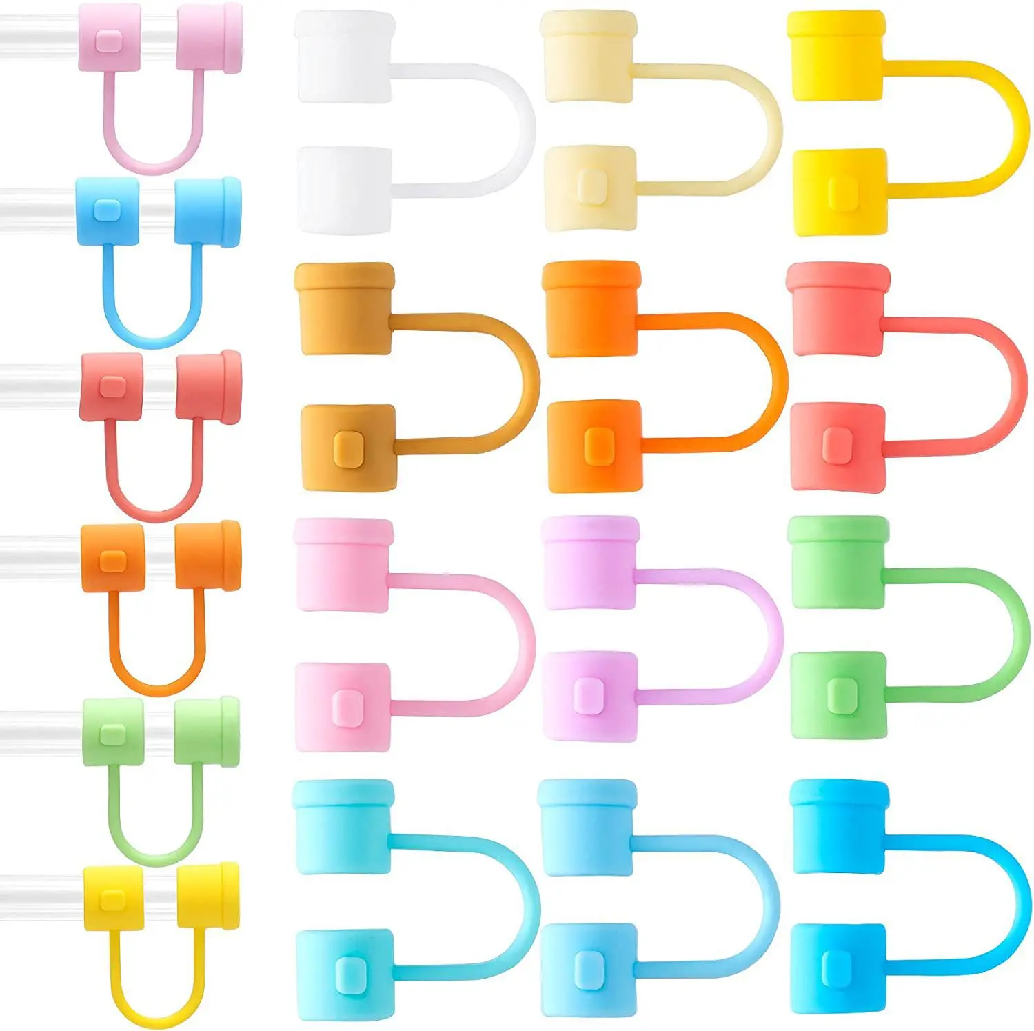 1pcs Straw Cover Drinking Straw Caps Silicone Straw Tip Protectors Straw Anti-Dust Reusable Covers Straw Toppers Cover Dropship