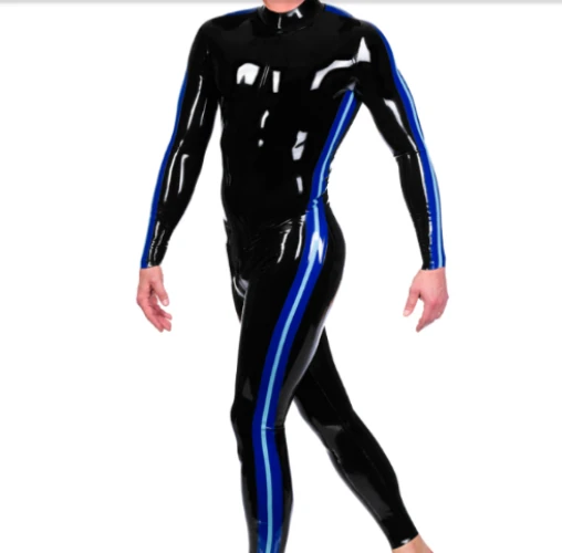 

100%Latex Rubber Black Jumpsuit racing uniform role playing party hand customized 0.4mm XS-XXL