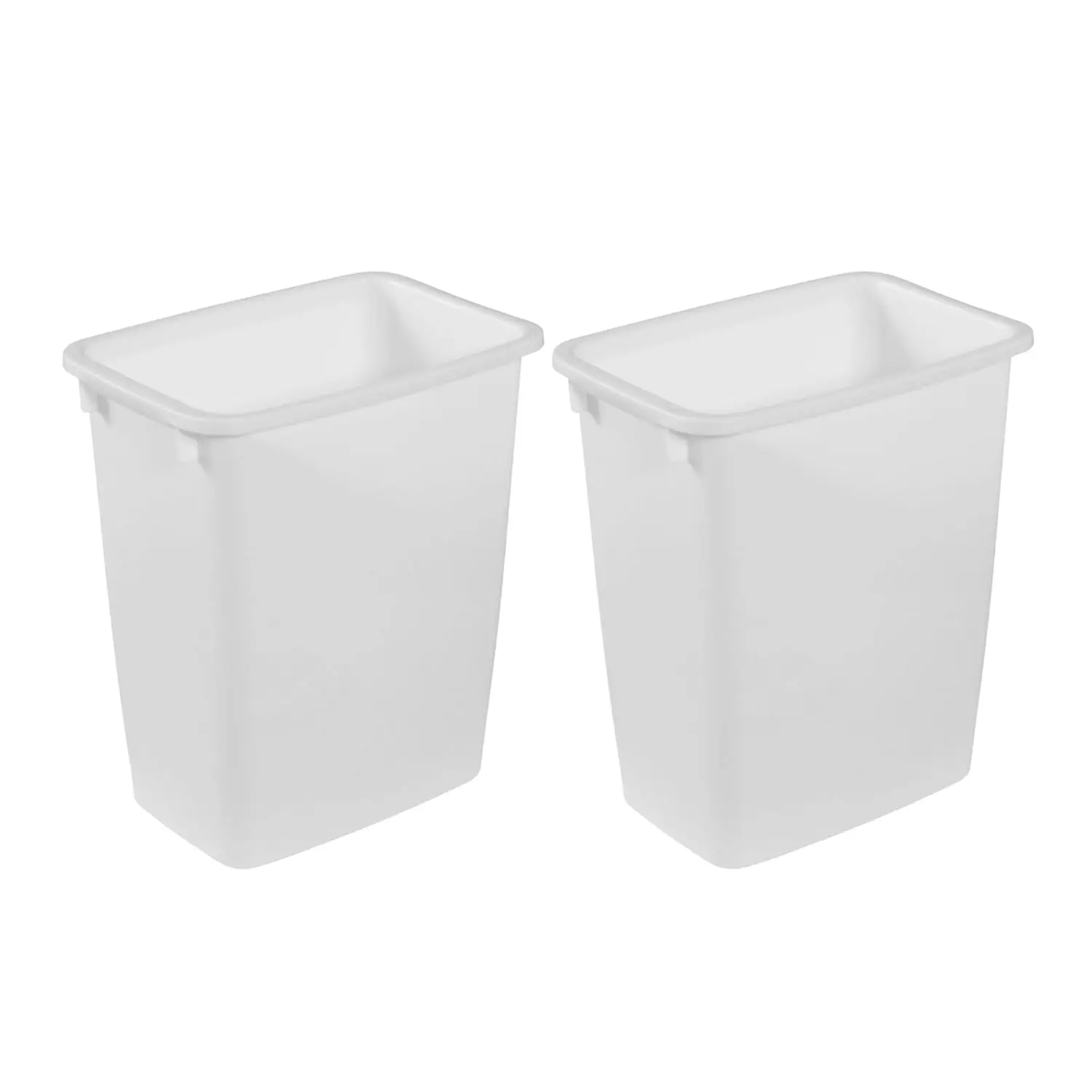 

2 Pack Traditional Open Top Waste Basket Indoor Trash Bin Container for Bathrooms, Kitchens, and Home Office, 21 Quart, White