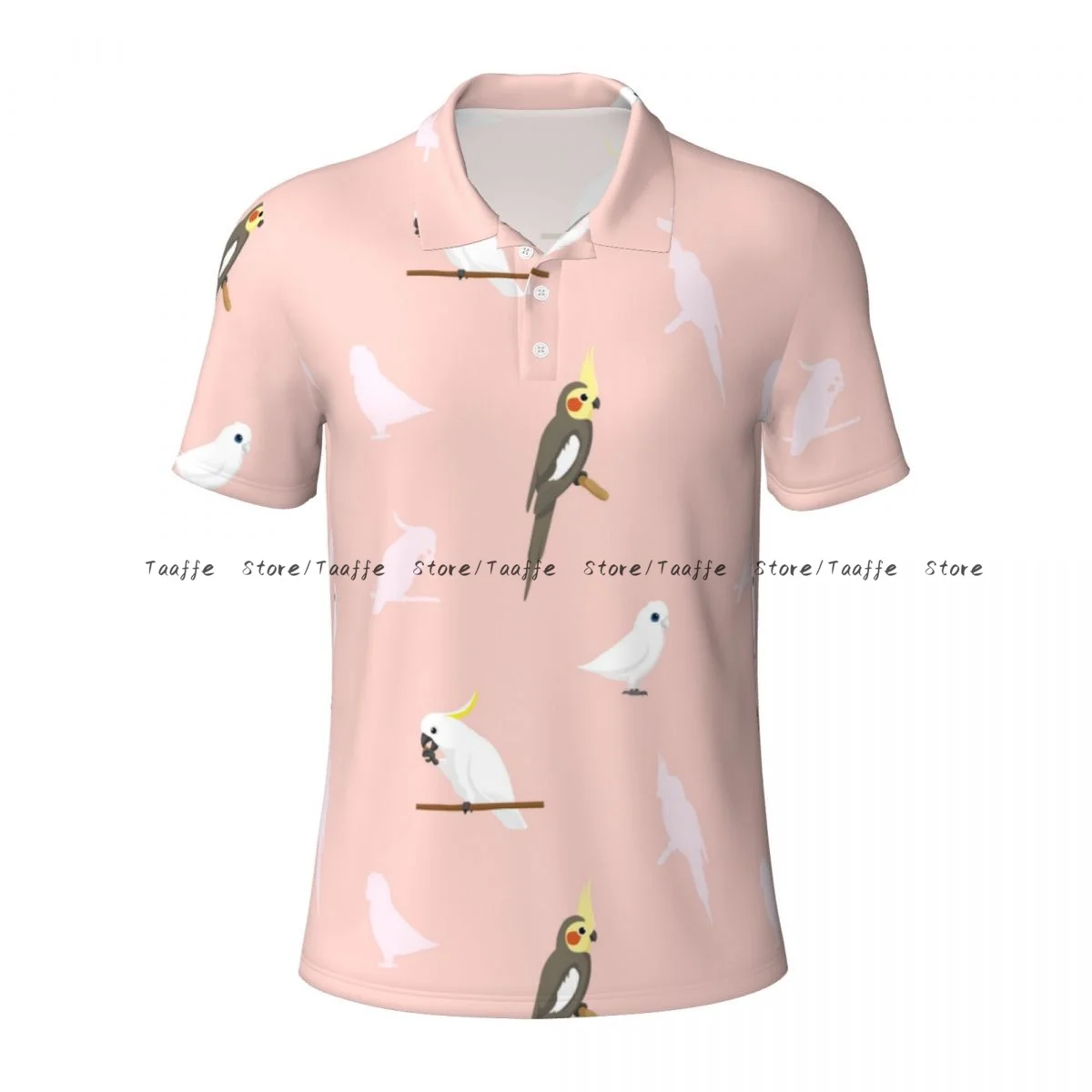 Funny Birds Of Parrot Cockatiel Corella Cockatoo Polo Shirt Men Summer Shorts Sleeve Men Tee Shirt