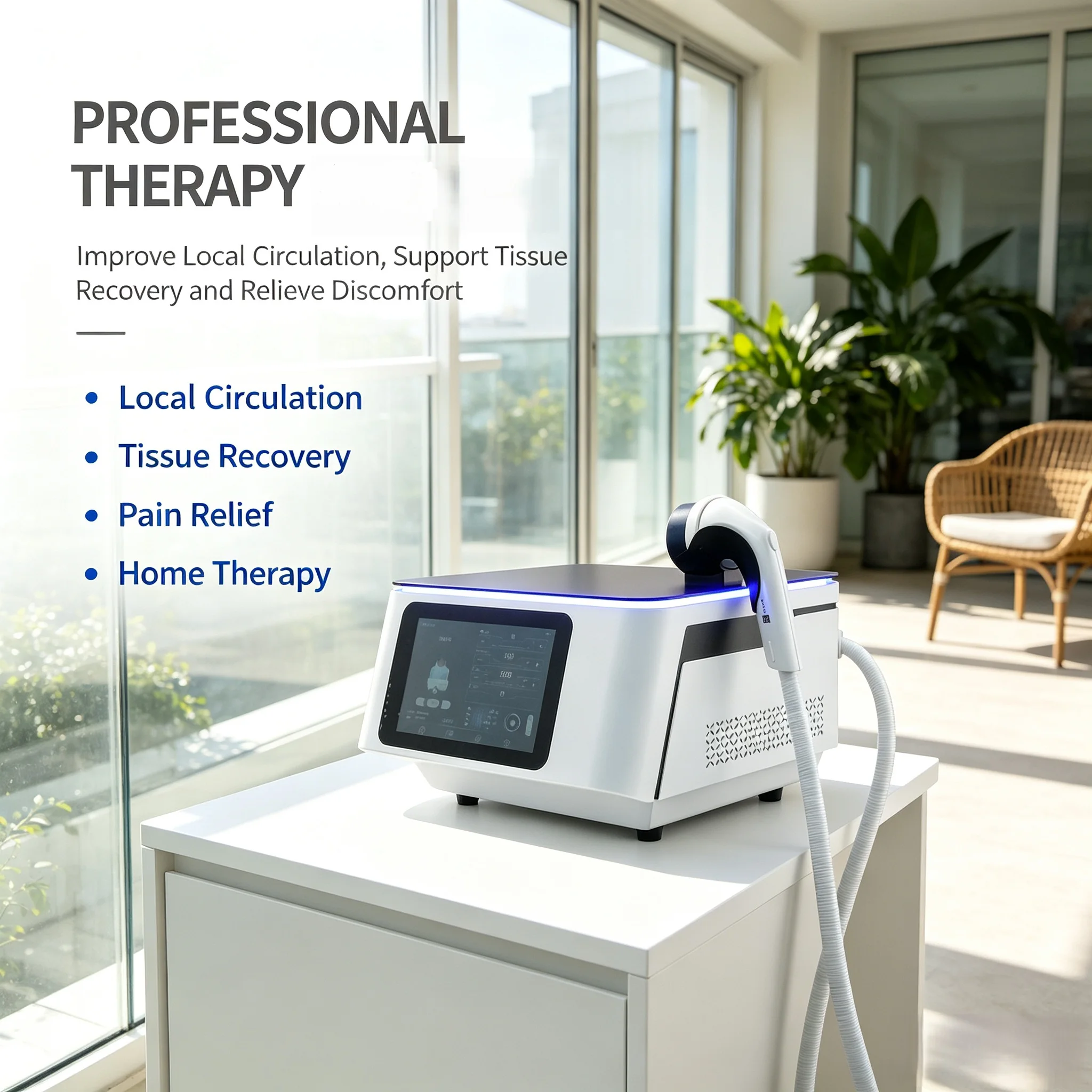 Desktop Electromagnetic Shockwave Machine Touch Screen Shock Wave Body Massage & Sport Recovery Equipment
