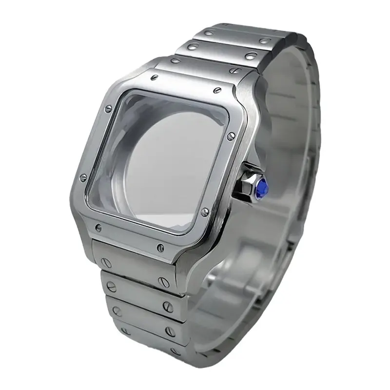 

【EFFICIENT 】For NH35 38Mm Square Watch Case Stainless Steel Accessories Modification Parts For NH35 4R35 For NH36 4R36 Movements