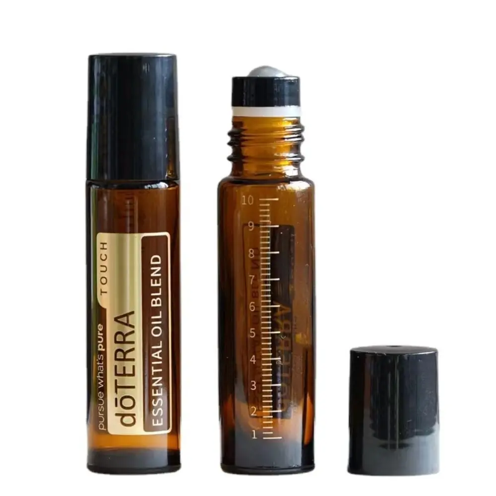 Flacone di olio essenziale da 2 pezzi da 10ml doterra flacone a rullo in vetro spesso ambrato flacone Spray per profumo flacone contagocce da viaggio sub-imbottigliamento