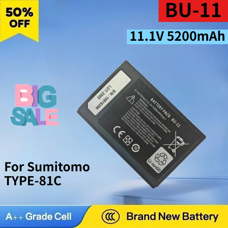New 11.1V 5200mAh Li-ion Battery for Sumitomo BU-11 BU-16 TYPE-81C 82C 82M12 601C 600C 400S Optical Fiber Fusion Splicer Battery
