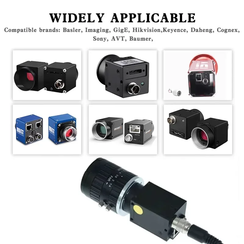 HRS Industrial Camera Connector Compatible with Hirose 4 6 7 10 12 Pin Male Female with 1 Meter Wire IO Line Power Plug Adapter