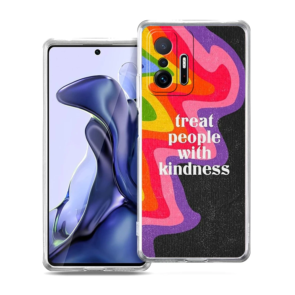 Treat People With Kindness Phone Case for Xiaomi Mi Poco F3 X3 X4 GT NFC M3 M4 11 Ultra 12 11X 11i Pro Lite 5G Transparent Cover