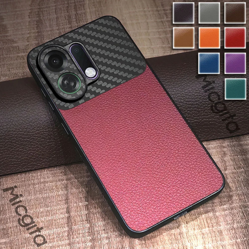 Leather Case For OPPO K13 Turbo Pro Carbon Fiber Acrylic Splicing Cover For oppo K13 Turbo Case