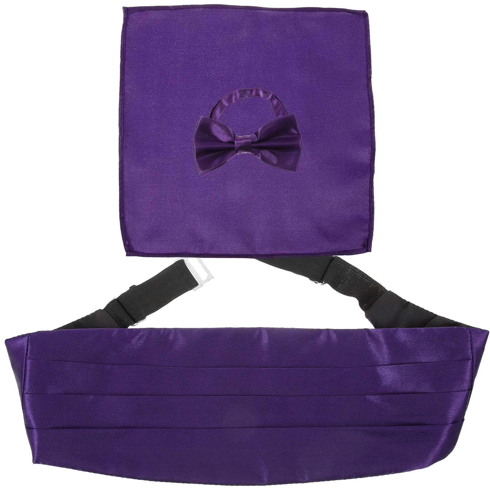 

1 set Tuxedo Bow Tie Set Men Satin Cummerbund Pocket Handkerchief Wedding Party Accessories Costume Kit Formal Events Groom Gift