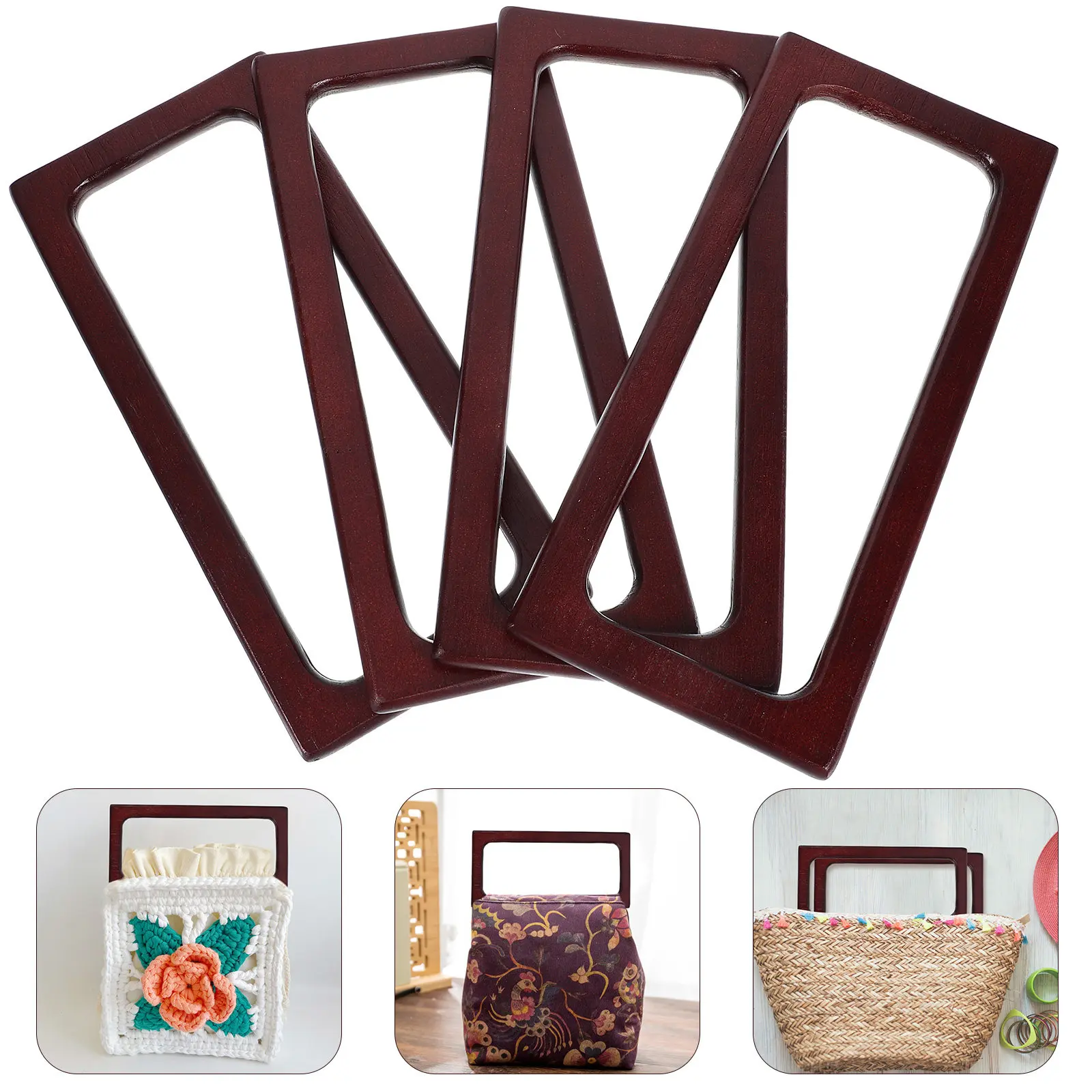 

4 шт. деревянных ручек для сумок, тонкая работа, безопасный деревянный материал, классические ретро-ручки для сумок, идеально подходят для самостоятельного изготовления сумок