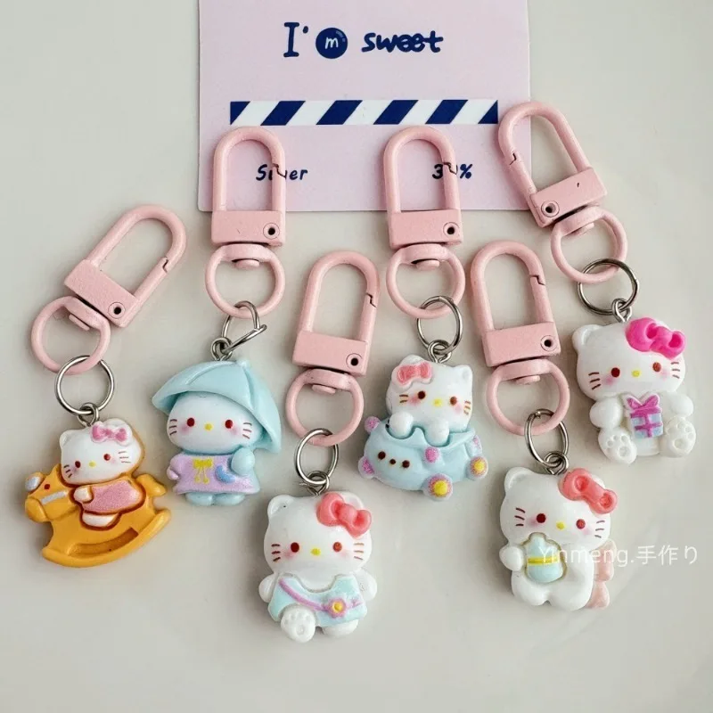 

3pcs Hello Kitty Keychain Backpack Cartoon Anime Toys Cute Backpack Accessories Couple Gifts Wholesale for Girls and Students