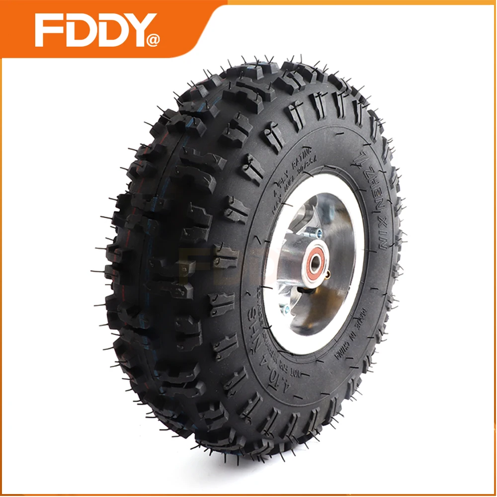 

FDDY 4 inch Wheels 4.10-4 Pneumatic Tires With Bearing Hub Rim For 49cc Mini Quad Dirt Bike Scooter Tricycle ATV Buggy Parts