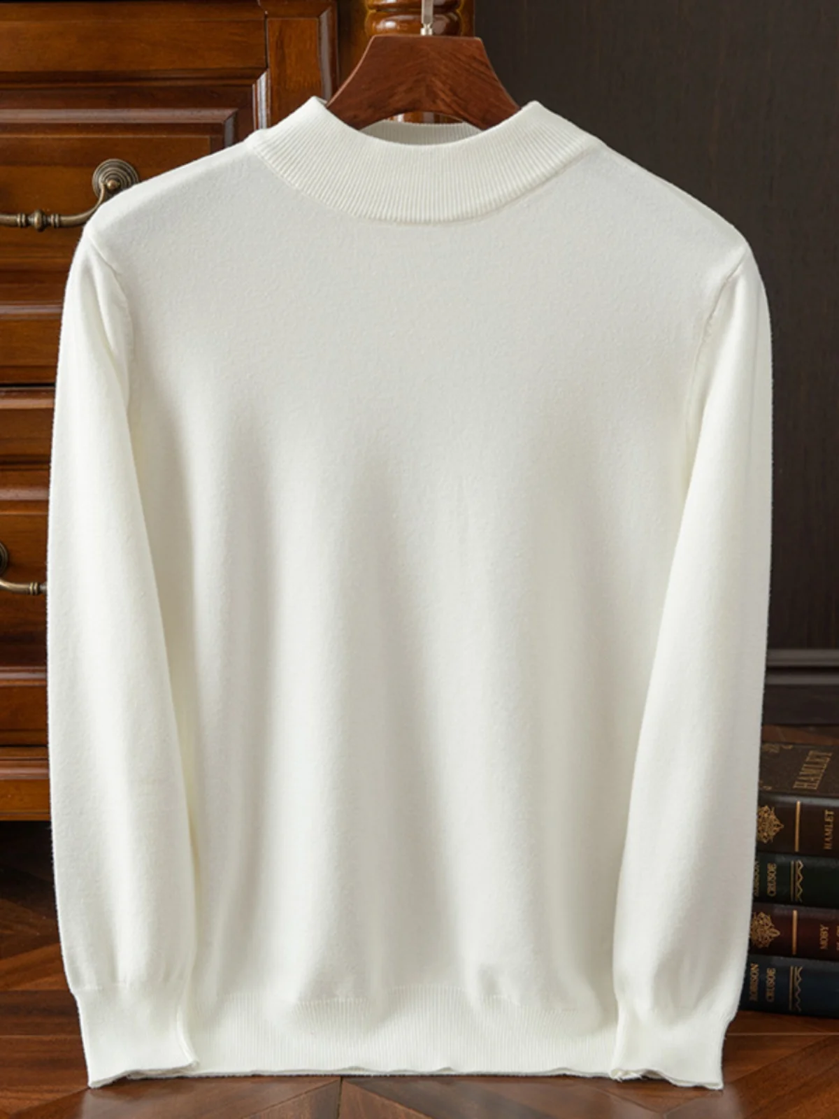 

Men's Thiened Large Size Loose Knitted Sweater f High Collar round Ne Casual Woolen irt Autumn Winter Fluffy Sweater