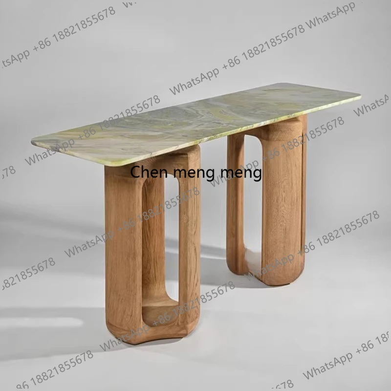 

Middle entryway table slate wall decoration French solid wood entrance table entrance hall entrance cabinet
