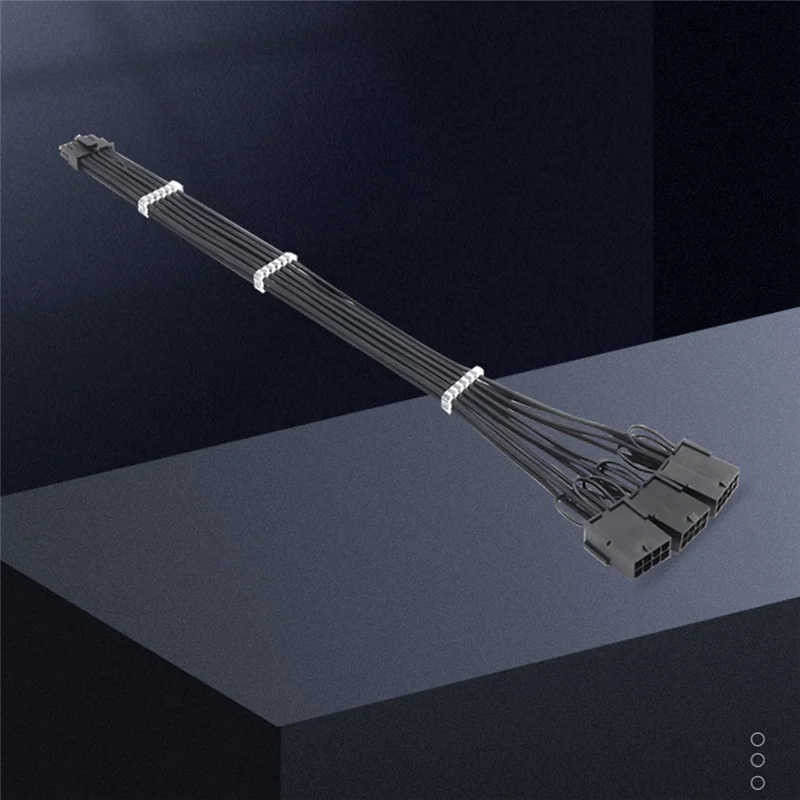 12vhpwr PCI-E 5,0 Удлинительный кабель с 16 контактами на 3X8Pin(6 + 2) удлинительный кабель с рукавом 16AWG, совместимый с 3090Ti & RTX 4080(A)