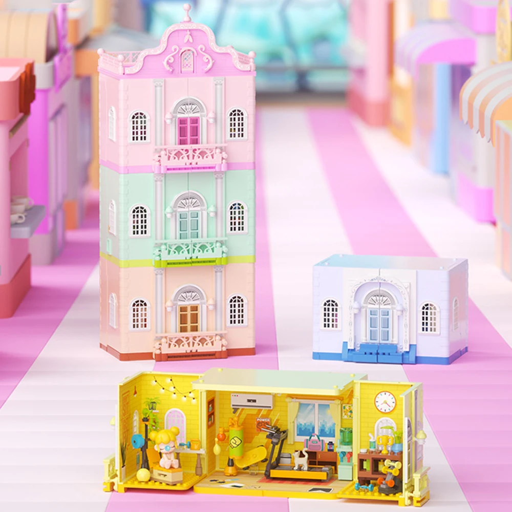 บล็อกตัวต่อซุปเปอร์ทาวน์ ห้องนอนเจ้าหญิงแนนซี ห้องดนตรี บ้านต่อบล็อก วิวถนน ของขวัญสำหรับเด็กผู้หญิง