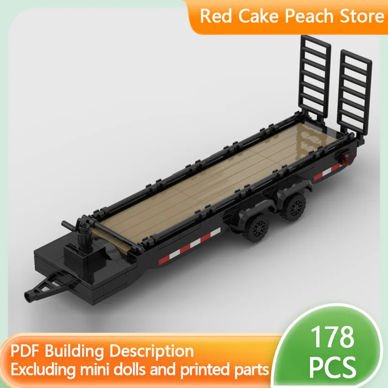 

Модель городской автомобиль MOC, строительные кирпичи, большой грузовой бортовый прицеп, модульная технология, детские праздничные подарки, сборные игрушки, костюм