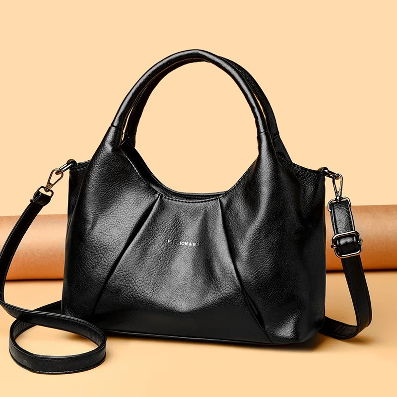 

Winter High Quality Soft Leather Women's Handbag Crossbody Bags Luxury Women Shoulder Bag Famous Trendy Female Tote Bag Wallet
