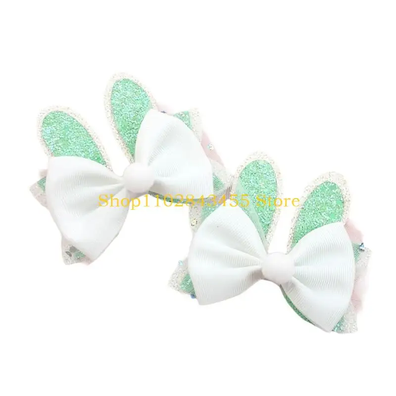 

49MC 2pcs Easters Themed Bunnies Hair Clip Stage Performances Festival Hairpin Suitable for Children's Festives Activity