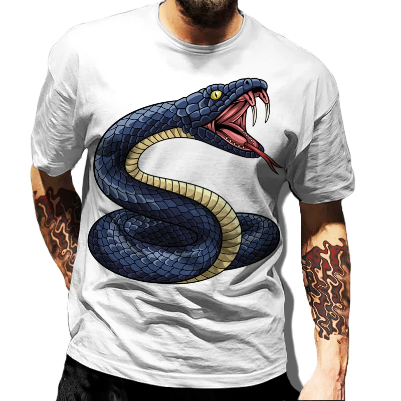 3D Print Y2k Clothes Men T Shirt Snake T-shirts Animal Oversized T-shirt Aesthetic Clothing Harajuku Trending Products Tshirt